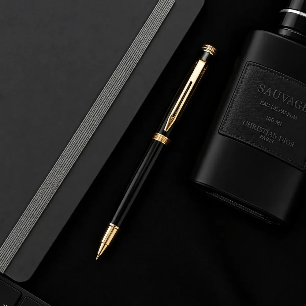 ImgCrafts black lacquer pen with gold trim