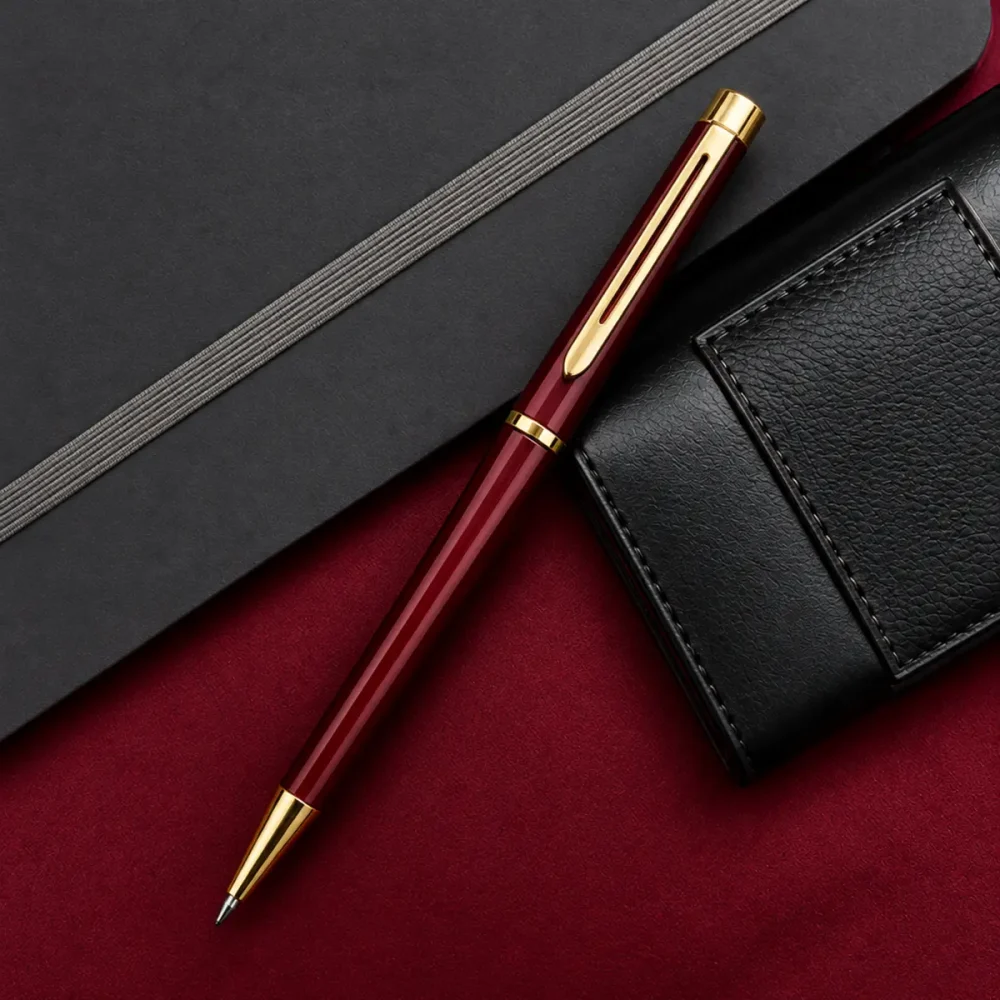 ImgCrafts maroon metal pen with gold trim